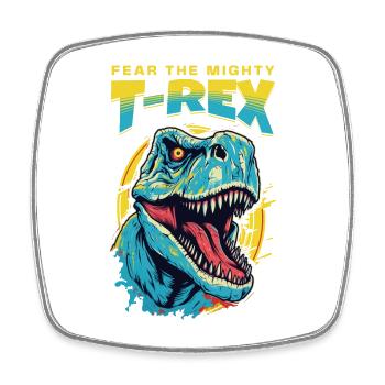 T-Rex Dinosaurier Dino Tyrannosaurus Rex Vintage - Viereckiger Kühlschrankmagnet - Weiß - Vorne