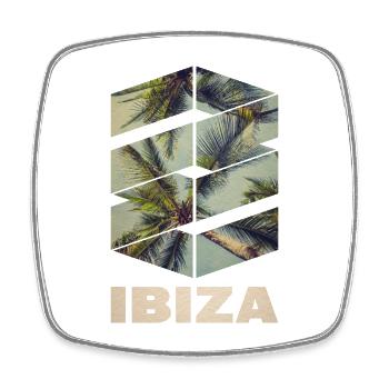 Ibiza Sommer Sonne Strand Meer Palmen Party - Viereckiger Kühlschrankmagnet - Weiß - Vorne