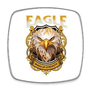 aigle, tête d’aigle, oiseau de proie, oiseau de proie, animal, nature - Magnet carré - blanc - Devant