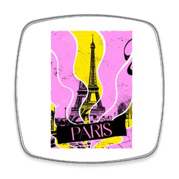 Paris France City Skyline Tour Eiffel Vintage - Magnet carré - blanc - Devant