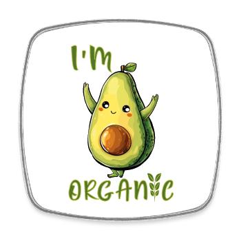 The Avocado - I'm Organic - Square fridge magnet - white - Front