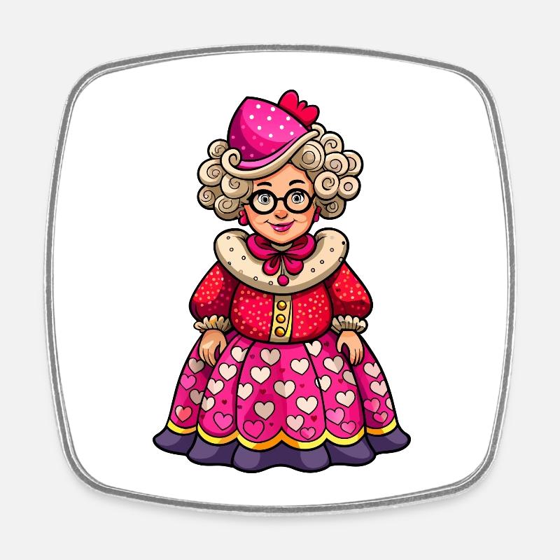 Sweet granny - Square fridge magnet - white