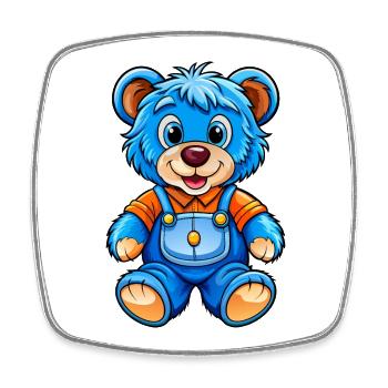 Blue Teddy - Square fridge magnet - white - Front