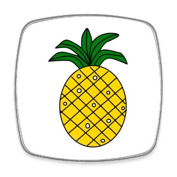 T-shirt d’été ananas - Magnet carré - blanc - Devant