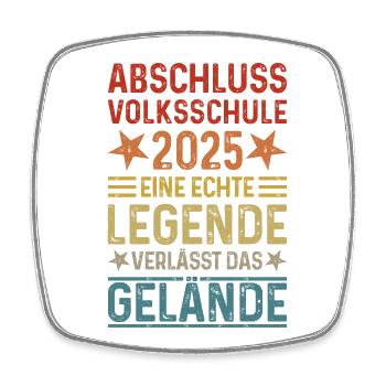 Abschluss Volksschule 2025 Legende Gelände - Viereckiger Kühlschrankmagnet - Weiß - Vorne