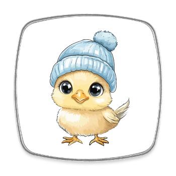 Chicken Cute Baby Kids Animal Chick Cartoon - Square fridge magnet - white - Front