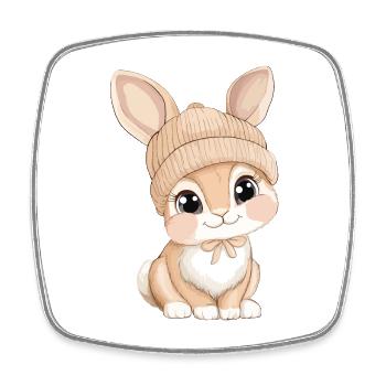 Hase Süß Niedlich Baby Kinder Tier Cartoon - Viereckiger Kühlschrankmagnet - Weiß - Vorne