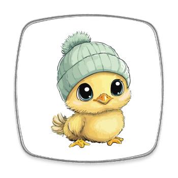 Chicken Cute Baby Kids Animal Chick Cartoon - Square fridge magnet - white - Front