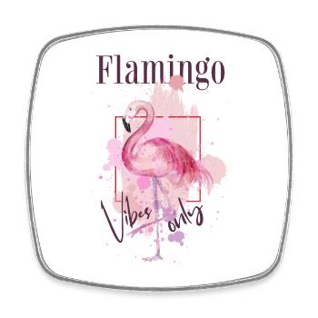 Flamingo Vibes Vogel Exotisch Sommer Rosa Pink - Viereckiger Kühlschrankmagnet - Weiß - Vorne