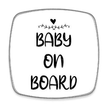 Bébé à bord Coeur - Magnet carré - blanc - Devant