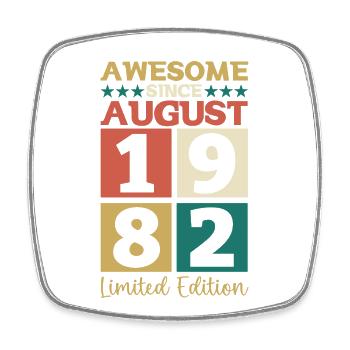 Awesome since August 1982 40th Birthday Gift - Square fridge magnet - white - Front