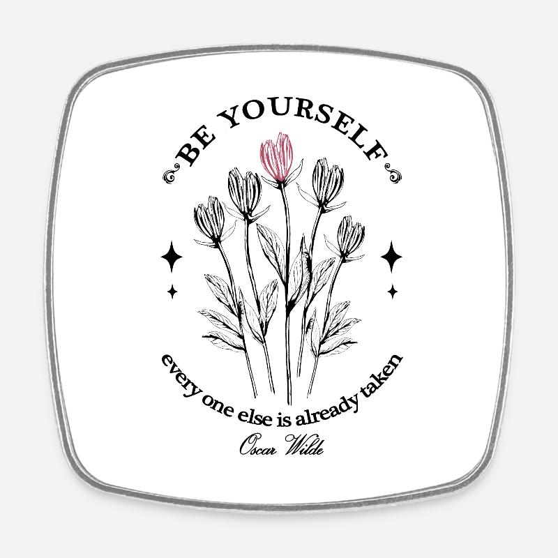 OSCAR WILDE's quote design - Square fridge magnet - white