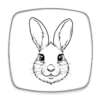 Rabbit Rabbit - Square fridge magnet - white - Front