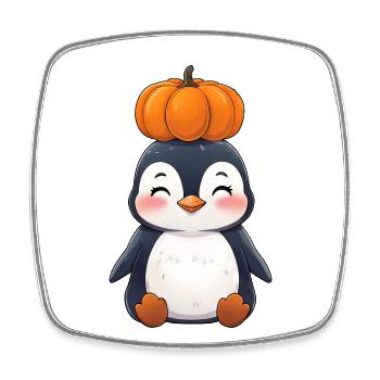 Süßer Halloween Pinguin Kürbis Cartoon Oktober - Viereckiger Kühlschrankmagnet - Weiß - Vorne
