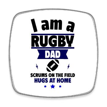 Father's Day Gift I'm a Rugby Dad - Square fridge magnet - white - Front