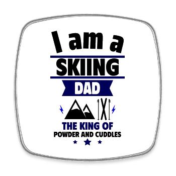 I'm a skier dad: Father's Day gift - Square fridge magnet - white - Front