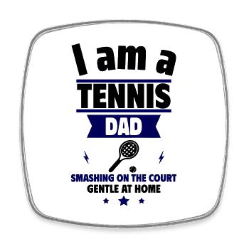 I'm a Tennis Dad, Father's Day Gift - Square fridge magnet - white - Front