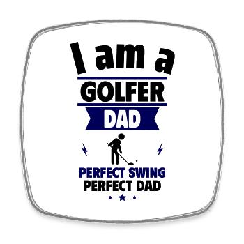 I'm a golfer dad, Father's Day gift,Golf - Square fridge magnet - white - Front