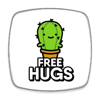Adorable Cartoon Cactus Digital Drawing - Offering - Square fridge magnet - white - Front