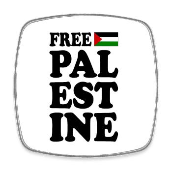 Free palestine - Viereckiger Kühlschrankmagnet - Weiß - Vorne