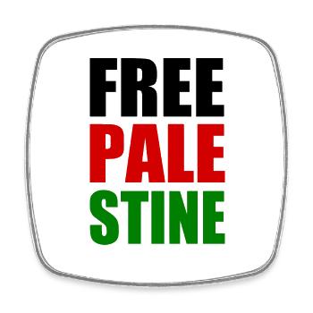 Free palestine - Square fridge magnet - white - Front