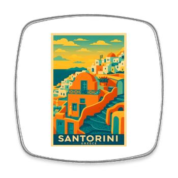 Santorini Griechenland – Insel Architektur - Viereckiger Kühlschrankmagnet - Weiß - Vorne