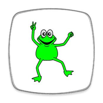 Happy Frog Peace Victory Hand Signal Cool - Square fridge magnet - white - Front
