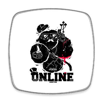 geek addict poker - Magnet carré - blanc - Devant