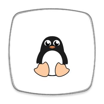 penguin3 - Viereckiger Kühlschrankmagnet - Weiß - Vorne