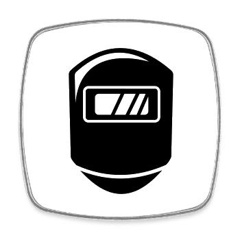 Welder handmask gift for artisans - Square fridge magnet - white - Front