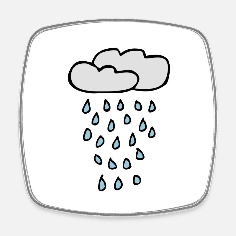 Cloud of rain - Square fridge magnet - white
