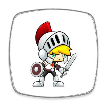 schwert sword knight ritter axt axe ax23 - Viereckiger Kühlschrankmagnet - Weiß - Vorne