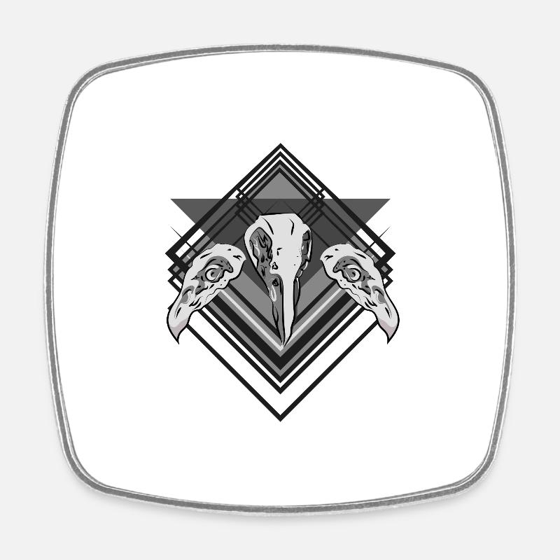 Bird Skull - Square fridge magnet - white