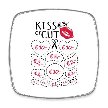 Bachelorette party Kissing or cutting - Square fridge magnet - white - Front