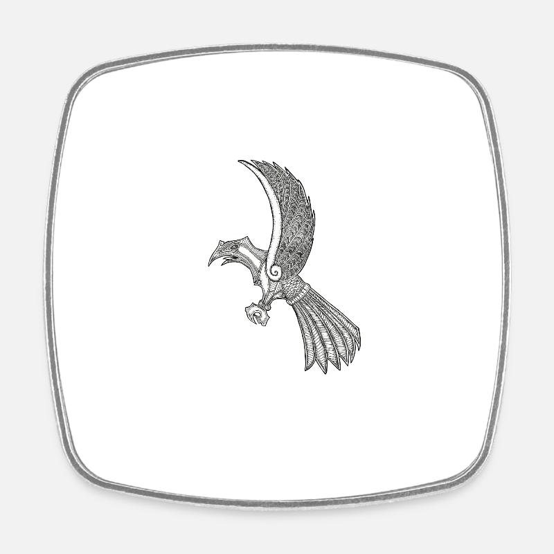Huginn - Square fridge magnet - white