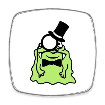 Monsieur messieurs cylindre monocle riche glibber - Magnet carré - blanc - Devant