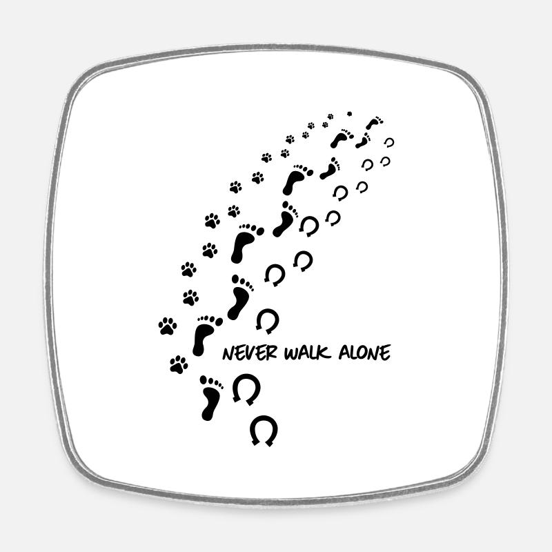 never walk alone hund pferd - Viereckiger Kühlschrankmagnet - Weiß