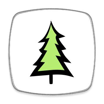 arbre de noël arbre de noël texte conception logo sapin s - Magnet carré - blanc - Devant