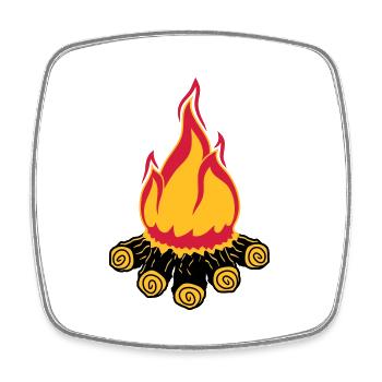 lagerfeuer camping abend nacht campen camper holz - Viereckiger Kühlschrankmagnet - Weiß - Vorne