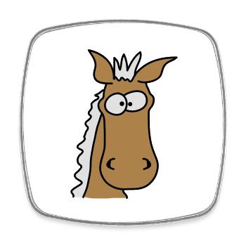 Funny Comic Horse - Square fridge magnet - white - Front
