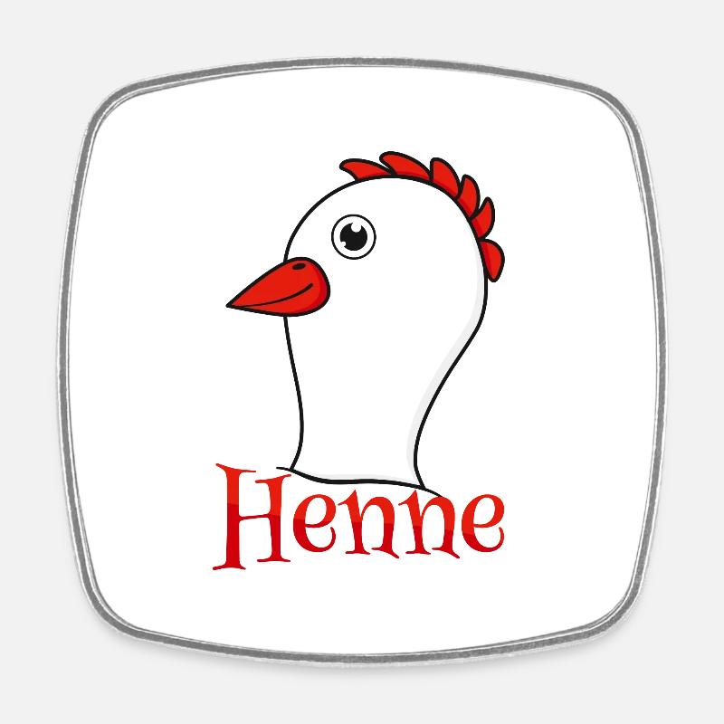 Partner shirt hen - Square fridge magnet - white