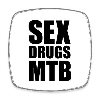 Sex Drugs & MTB - Viereckiger Kühlschrankmagnet - Weiß - Vorne