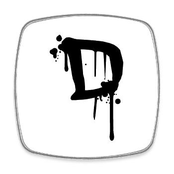 D Graffiti drops Farbklex blood spray - Square fridge magnet - white - Front