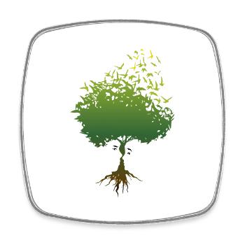 The tree of friendship - Square fridge magnet - white - Front