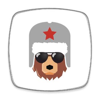 Russischer Bär, Russland, Putin, - Viereckiger Kühlschrankmagnet - Weiß - Vorne