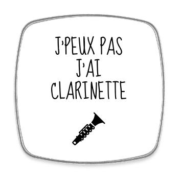 Clarinette Clarinettiste Musique Musicien Concert - Magnet carré - blanc - Devant