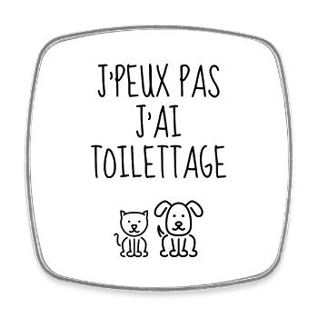Grooming Pet Groomer Hundefriseur Toilettage - Square fridge magnet - white - Front