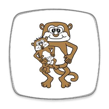diaper pacifier daddy aeffchen baby monkey suess never - Square fridge magnet - white - Front