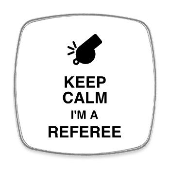 Arbitre / Arbitrage / Sport / Sifflet - Magnet carré - blanc - Devant