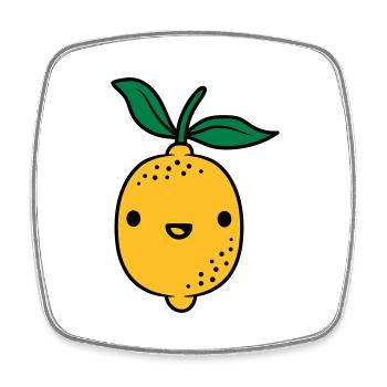 Kawaii lemon fruit - Square fridge magnet - white - Front